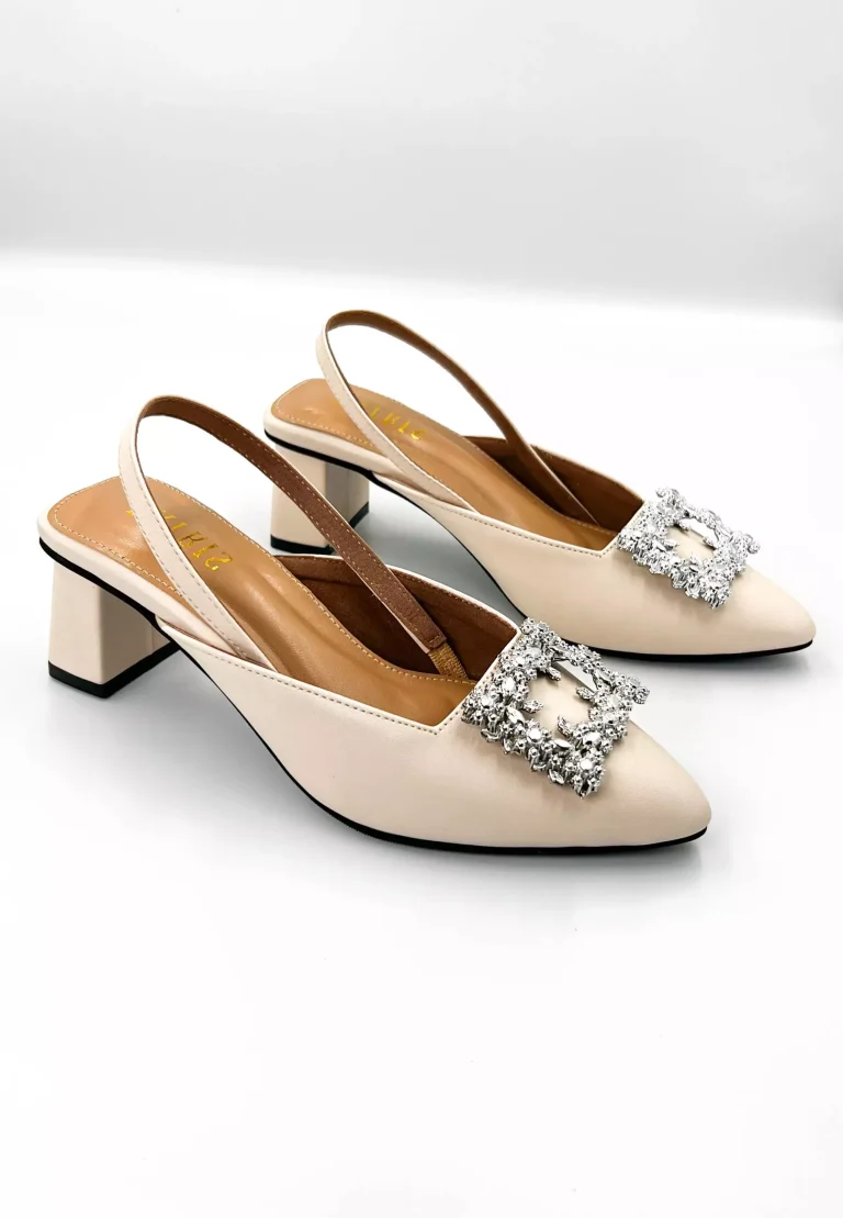 Sepatu Mules Wanita Patris Rosalind dengan Heels Elegan