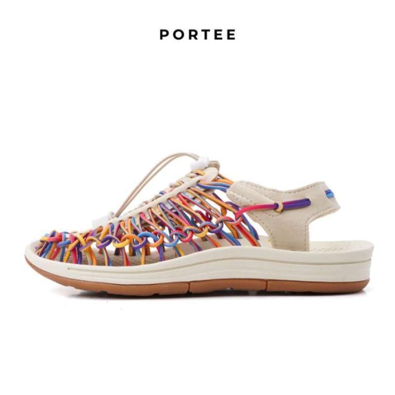 sandal-wanita-portee-goods-loom-rainbow-putih-elegan-dan-nyaman
