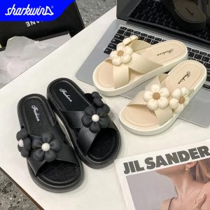 sandal-wanita-sharkwin-pvc-slop-bunga-sf30702-nyaman-dan-stylish